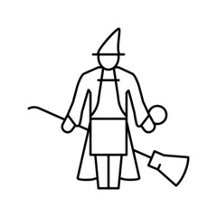 witch magic line icon vector illustration