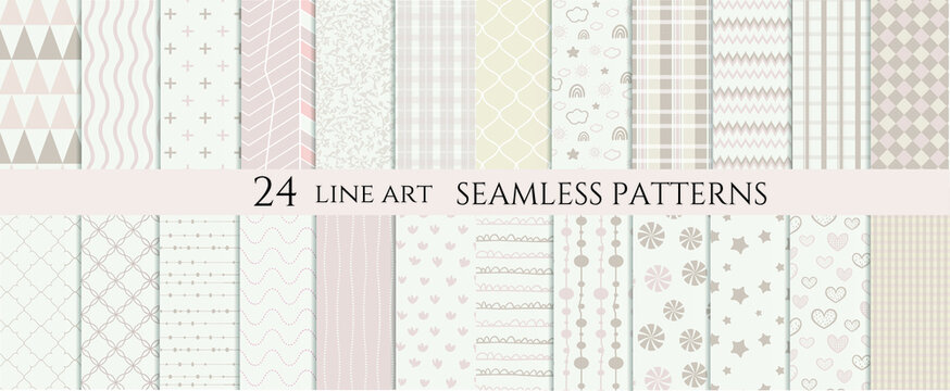 Big set boho seamless pattern background. pattern swatches included for illustrator user,
pattern swatches included in file, for your convenient use.	
