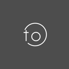 Fototapeta Letter TO logo monogram with circles line style, simple but elegant logo design obraz