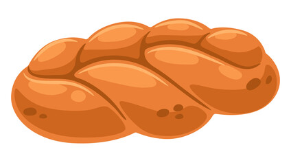 Illustration of fresh challah. Image for bakeries and groceries.
