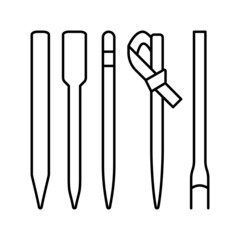 bamboo skewers line icon vector illustration