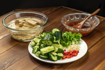 Northeastern side dishes, cold salad, yuba