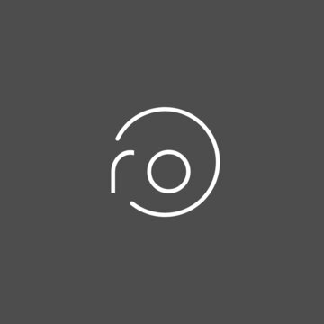 Letter RO logo monogram with circles line style, simple but elegant logo design