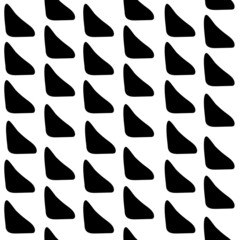 Repeating texture of black triangles, hand-drawn on a white square background