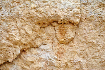 Rough Textured Rock on Seaside Cliff in Close Up 