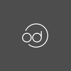 Letter OD logo monogram with circles line style, simple but elegant logo design - obrazy, fototapety, plakaty