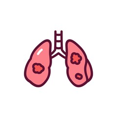 Pulmonary disease cancer line icon. Isolated vector element.