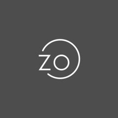 Letter ZO logo monogram with circles line style, simple but elegant logo design - obrazy, fototapety, plakaty