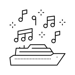music themed cruise line icon vector illustration