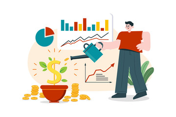Business Investment Illustration concept. Flat illustration isolated on white background.