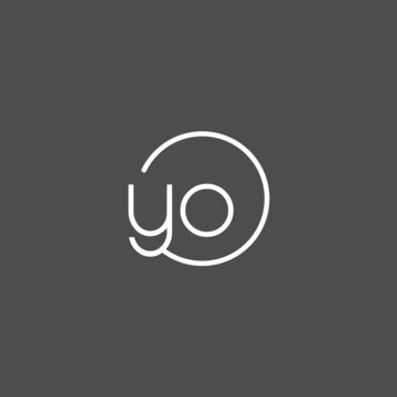 Letter YO logo monogram with circles line style, simple but elegant logo design