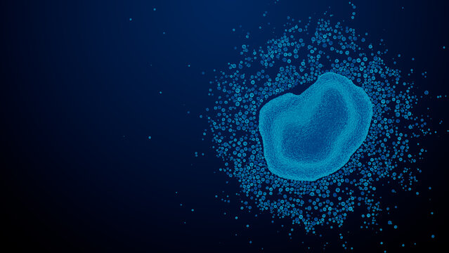 Monkeypox Virus. Virology 3D Render with Copy-Space.