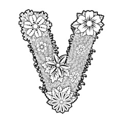 Flower letter V