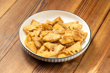 Braised winter bamboo shoots with local specialties