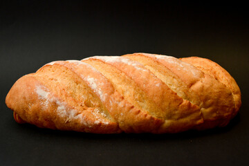 Homemade loaf of artisan baguette bread