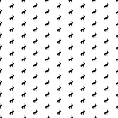 Square seamless background pattern from black hare symbols. The pattern is evenly filled. Vector illustration on white background