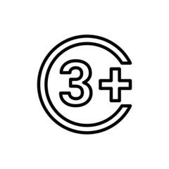 Age limit line color icon. Physiotherapy, acupuncture.