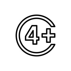 Age limit line color icon. Physiotherapy, acupuncture.