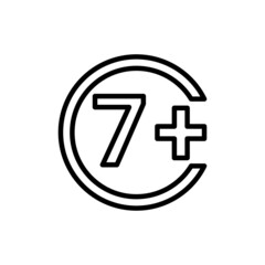 Age limit line color icon. Physiotherapy, acupuncture.