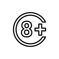 Fototapeta premium Age limit line color icon. Physiotherapy, acupuncture.