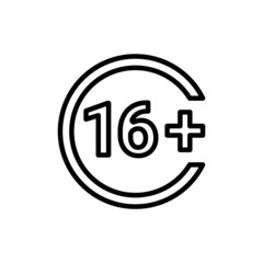 Age limit line color icon. Physiotherapy, acupuncture.