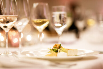 glasses of wine dining table celebration fine restaurant 