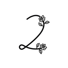 Obraz premium number icon floral for birthday