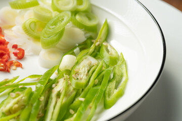 Special home-cooked vegetables with vinegar and shredded potatoes