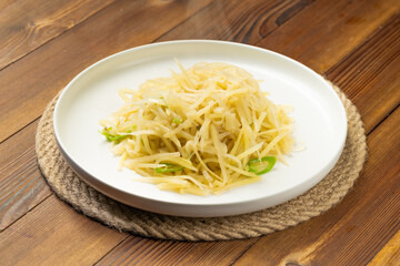 Special home-cooked vegetables with vinegar and shredded potatoes