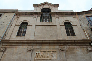 Fototapeta na wymiar baroque (?) church (st sebastian) in cefalù in sicily (italy) 