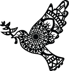 Mandala design. You can change the size and color of the eps file as you like. Will fit well as a design on a shirt or in your shadow box. You can also use laser cutters like Cricut, Glowforge