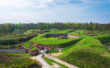 View from the water tower on the "Prusy" fort in Nysa. Fortress of Nysa