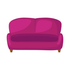Interior colorful sofa flat style vector isolated illustration