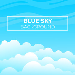 blue sky with clouds, social media template, background with clouds on blue sky, blue Sky vector
