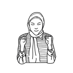 women hijab vector line art for Ramadan design