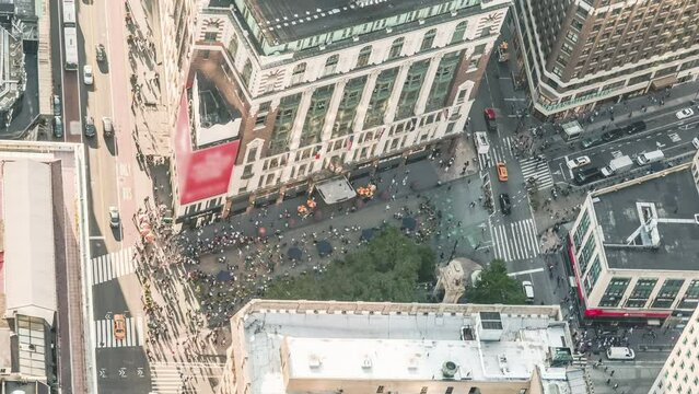 4K Timelapse Sequence of New York City , USA - The New York City midtown crowd motion as seen from the top of the Empire State Building