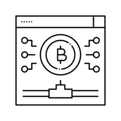 digital token line icon vector illustration