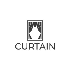 Curtain logo icon design template flat vector icon illustration