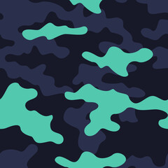 Camouflage texture seamless pattern. Abstract modern military camo background for trendy fabric and fashion print. Vector illustration.

