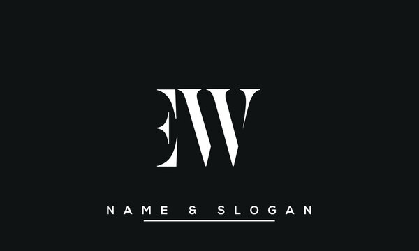 EW,  WE,  E,   W  Abstract  Letters  Logo  Monogram