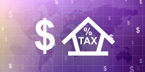 2d rendering Real estate concept, Dollar Sign with house
