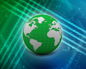 3d rendering abstract world concept

