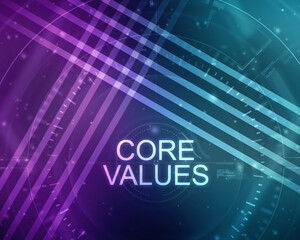 2d illustration Core values responsibility ethics goals company concept
