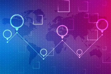 2d illustration Abstract futuristic electronic circuit technology background
