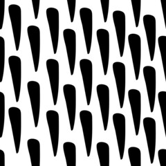 Endless ornament of black triangles, hand drawn on a white square background