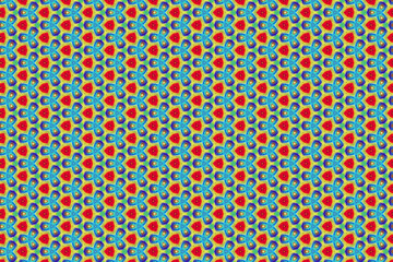 Colorfull abstract pattern that looks like flowers, created from a macro photography of fluids bubbles.