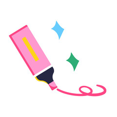 Isolated highlighter marker icon School supply flat design Vector illustration