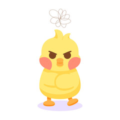 Isolated angry chick cartoon character Vector illustration