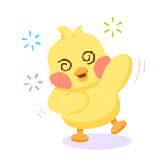 Isolated stunned chick cartoon character Vector illustration