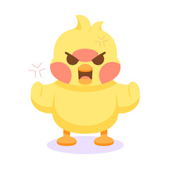 Isolated angry chick cartoon character Vector illustration